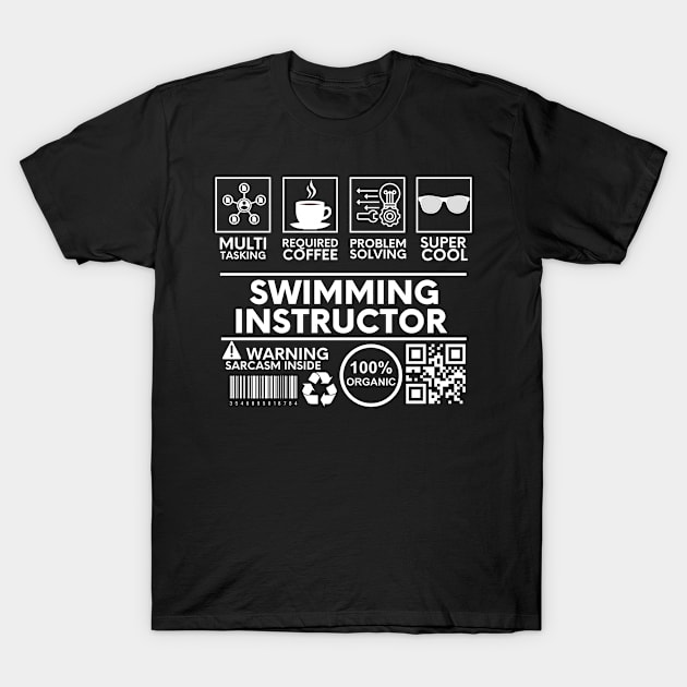 Swimming Instructor  black T-Shirt by Shirt Tube